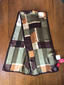 Oscar de la Renta 100% Seide Abstrakt Herbstfarben Mängel 53 x 12 - Bild 1 von 9