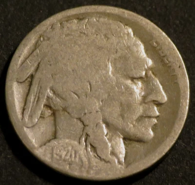 1920 S Buffalo Nickel Semi-Key Date Restored Five Cent 5c Coin E028 - Image 1 of 2