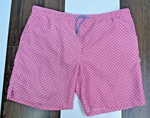 Costume da bagno Peter Millar uomo XL rosa Argyle tavola pantaloncini costume da bagno tasche - Foto 1 di 11