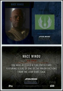 Mace Windu #29/50 Star Wars Evolution Jedi Order Flag Patch Blue Parallel Card - Picture 1 of 1