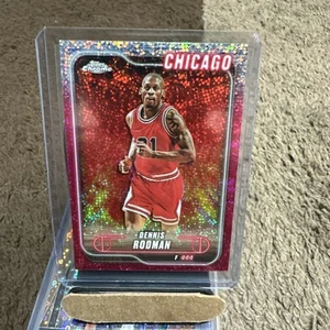 2025 Topps Chrome Basketball Pink Sparkle Dennis Rodman 121/350 #95 - Picture 1 of 3