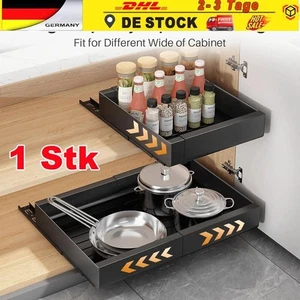 2x Cajón Telescópico Ancho Ajustable Armario Extensible Organizador Cocinas - Imagen 1 de 21