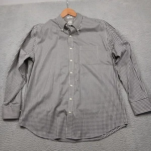 Peter Millar Nanoluxe Easycare Button-Down Hemd Herren XL schwarz weiß Gingham - Bild 1 von 7