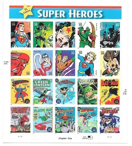 2005 DC Comics Super Heroes U.S. Stamp Sheet NM+ Condition 39 Cent Stamps - Picture 1 of 2