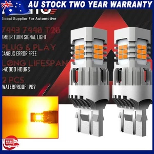 T20 7440 7443 AMBER LED SUPER BRIGHT TURN INDICATOR LIGHT SIGNAL BULB AUXITO - Picture 1 of 11