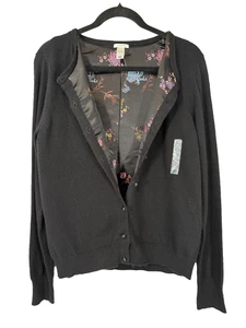 Old Navy Perfect Fit Cotton Cashmere Blend Black Cardigan Pullover L Damen - Bild 1 von 9