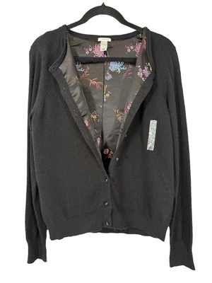 Cardigã suéter feminino Old Navy Cashmere Blend ajuste perfeito preto G novo com etiquetas - Imagem 1 de 4