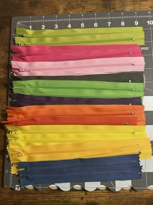Zippers 52-Pack Multicolor Nylon Coil-Over Sewing Zippers 8", 12", 16" Sizes - Image 1 of 4