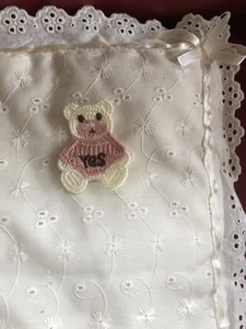 Seltenes SÜSSES Puppen-Kissen 33x27 cm in Beige, Batist Baumwolle Stoff-1 - Bild 1 von 4