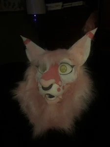 Pink-saber Tooth Lion fursuit head!! L/M Quality:). Hand Made - Picture 1 of 4