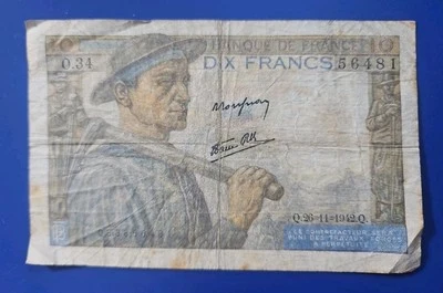 1942  FRANCE 10 FRANC BANKNOTE - Image 1 of 2