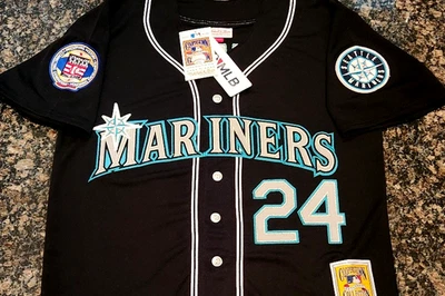 Seattle Mariners #24 Ken Griffey Jr. Cooperstown Limited 2Patch stitched Jersey - Image 1 of 4