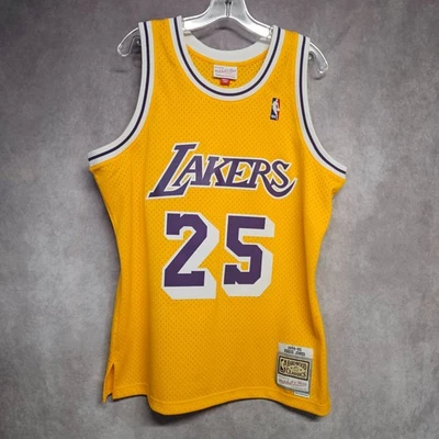 NWOT Mitchell & Ness 1994 Los Angeles Lakers Eddie Jones 25 Gold Jersey Mens  L - Image 1 of 4