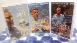 Charlton Heston präsentiert 3 Kassetten Lot versiegelt Psalmen Bibel Das Wort Jesus Gott - Bild 1 von 11