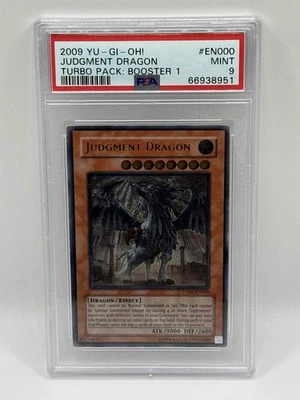 2009 YuGiOh Judgment Dragon TU01-EN000 Ultimate Rare PSA 9 MINT AMERICAN PRINT - Image 1 of 2