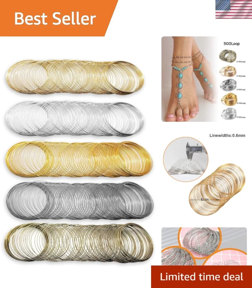 500 Loops of Durable Memory Beading Wire - Colorful Jewelry Making Supplies - Image 1 of 4