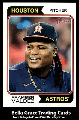 2023 Topps Heritage Framber Valdez #101 Houston Astros MLB Baseball - Image 1 of 2