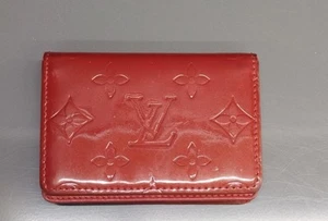 "Louis Vuitton Red Card Holder Wallet Authentic" - Picture 1 of 12