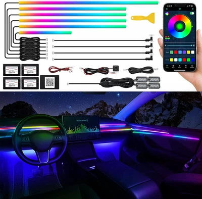 Striscia LED in Materiale Acrilico per Interni Auto, Con App Wireless, RGB Dream - Immagine 1 di 4