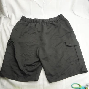 Manfinity Cargo Shorts Mens XL Black Elastic Waist Belt Loops Pockets Casual - Picture 1 of 6