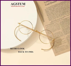 39 mm kleine runde Vintage Drahtrand Brille Brillengestell Kabel Bügel passend - Bild 1 von 27