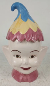 Vintage Keramik Form Guss Elfe Keksdose 13" bunt (siehe Zustand) - Bild 1 von 8