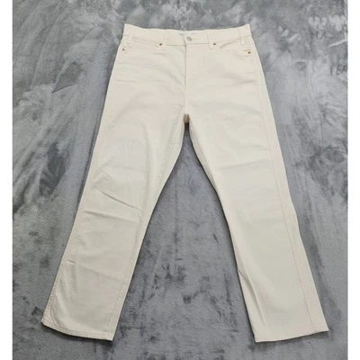 Signature Levi Strauss 牛仔裤女式 14 奶油传统高腰直筒弹力 — 第 1/4 张图片