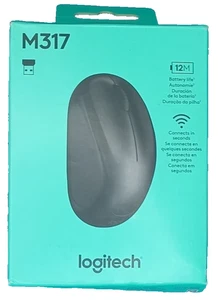 Logitech M317 Optical Wireless Mouse 12 Month Battery Life- Black - Picture 1 of 4