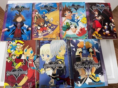 KINGDOM HEARTS II 1, CHAIN OF MEMORIES 1&2, KH 1-4 Manga Lot Of 7 Shiro Amano  - Image 1 of 4