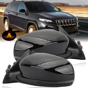 Pair LH+RH Electric Door Mirror For Jeep Cherokee 2014-18 Power Fold, Blind Spot - Picture 1 of 12