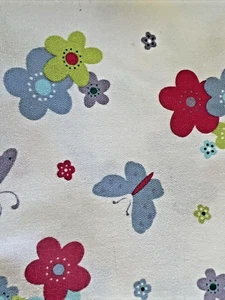 Tela Algodón W 110cm L 160cm Adorable 🌸 & 🦋 Patrón Raro De Colección - Imagen 1 de 7