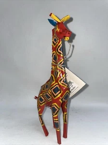 Scultura artistica giraffa metallo latta africana 8,5" statuina safari parchi Disney - Foto 1 di 11