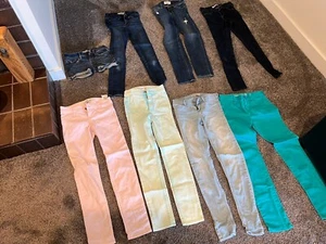 Lot of 8 Girls Skinny Jegging Jeans and Shorts  Sizes 10-16  Abercrombie Gap - Picture 1 of 22