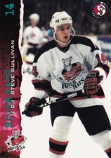 STEVE SULLIVAN, ALBANY RIVER RATS, RARE 1996-97 AHL MINOR CARD.