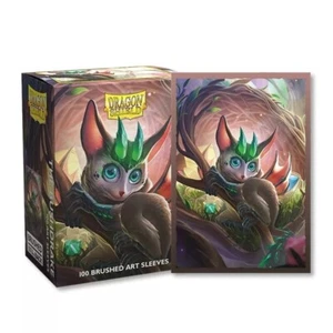 ESCUDO DRAGÓN Bushdrake arte cepillado 100 FUNDAS DE CARTAS PROTECTORES DE BARAJA MTG Pokemon - Imagen 1 de 1