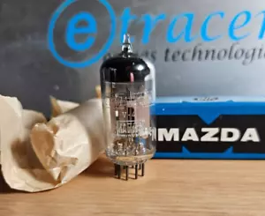 12AX7 MAZDA ECC83 SILVER PLATE TUBE FRANCE NOS *eTRACER* - Picture 1 of 4