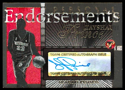 2004-05 Topps Pristine Personal Endorsements Gold #PE-TP Tayshaun Prince #05/10 - Image 1 of 2