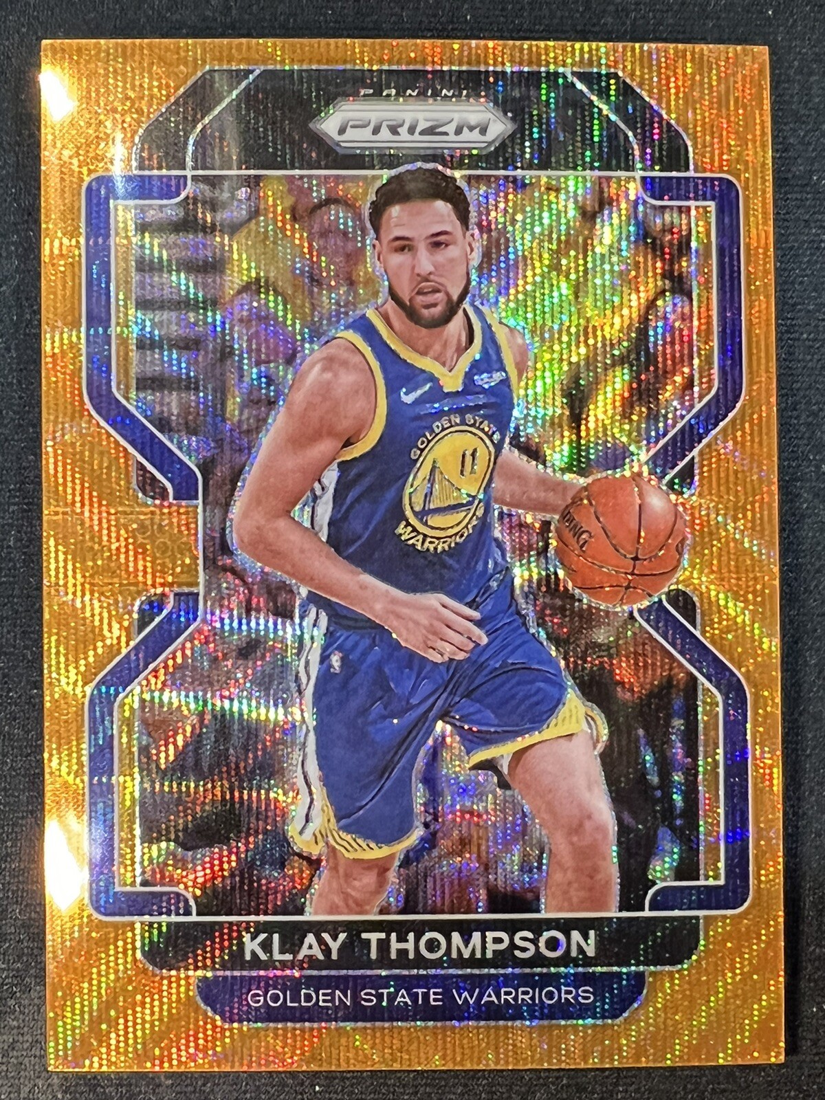 2021-22 Panini Prizm Klay Thompson Orange Wave #43/60 Warriors