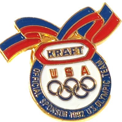 Заколка на лацкан Kraft Foods официальный спонсор олимпийской команды США 1992 - Изображение 1 из 3