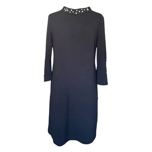 Gironacci Vintage Dress with Pearls, Black Maxi Vintage Dress, Size L/XL - Picture 1 of 8