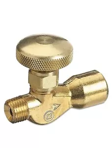 Brass Body Valve for Non-Corrosive Gases, 200 psig, 1/4 in NPT (M), 5/8 in-18 RH - Picture 1 of 3