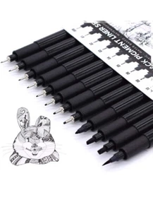 TWOHANDS Set of 12 Micro PensArt PensFineliner Ink PensTechnical Drawing penP... - Picture 1 of 6