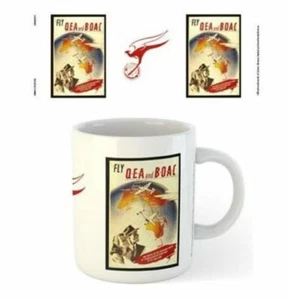 388100 QANTAS FLY QEA BY CONSTELLATION OR FLYING BOAT CERAMIC 300ML COFFEE MUG - Bild 1 von 1