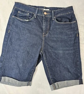Signature Levi Strauss Bermuda Shorts blau Denim Bündchen Damengröße 10/W30 - Bild 1 von 9