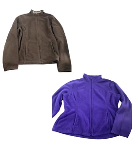 Lote de 2 Sudaderas Old Navy SJB Active Mujer Talla Mediana Marrón Púrpura Cremallera Completa - Imagen 1 de 6