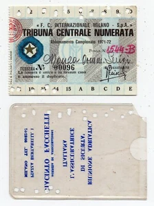 Abo Karte Fußballsaison 1971 / 1972 - FC INTER - Stadio San Siro - Bild 1 von 2