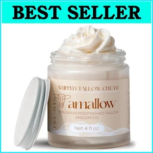Anti-Aging 100% Grass Fed Beef Tallow Cream for Skin Repair – 4 FL. oz Unscented - Picture 1 of 9