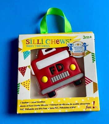 Silli Chews TRUCK Food Grade Silicone Baby Teether BPA Free Fun Zone 3m+ NEW - Image 1 of 2