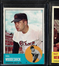 1963 TOPPS HIGH#517 HAL WOODESHICK HOUSTON COLT .45S - NM CENTERED