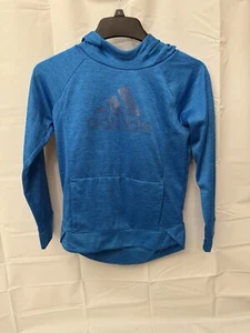Girls Large Adidas Sweatshirt And Capri Leggings Blue And Black - Picture 1 of 12